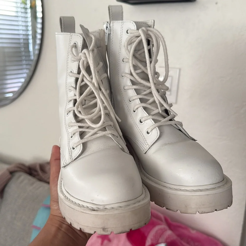 Steve Madden White Combat Boot - Picture 4 of 5